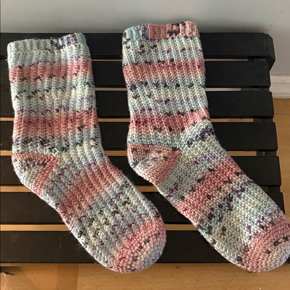 Multicolor Crochet Slipper Socks - Picture 2 of 4